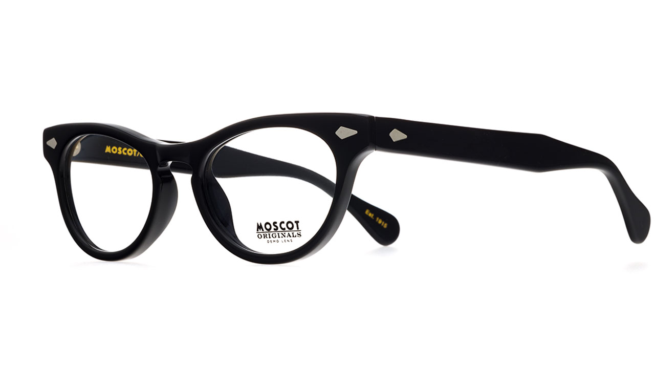 Paire de lunettes de vue Moscot Bummi couleur noir - Côté à angle - Doyle