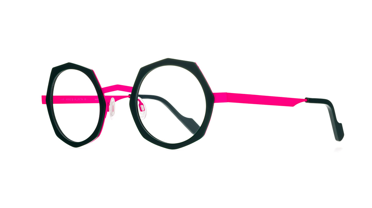 Paire de lunettes de vue Annevalentin Flamingo couleur vert - Côté à angle - Doyle