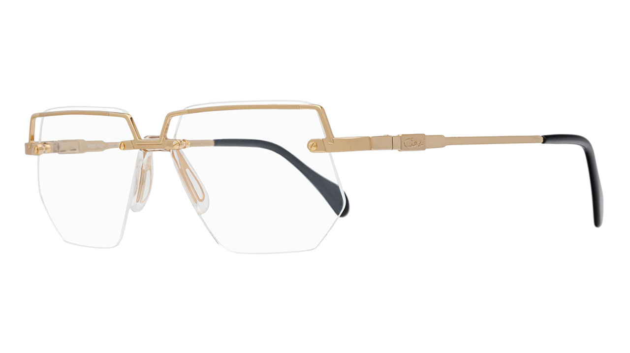 Paire de lunettes de vue Cazal 742 couleur or - Côté à angle - Doyle