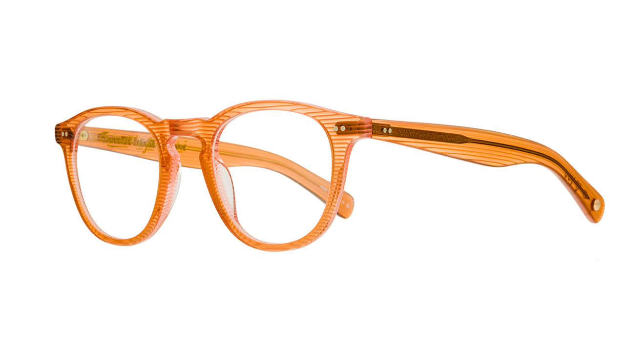 Paire de lunettes de vue Garrett-leight Hampton x (&andre) couleur pêche - Côté à angle - Doyle