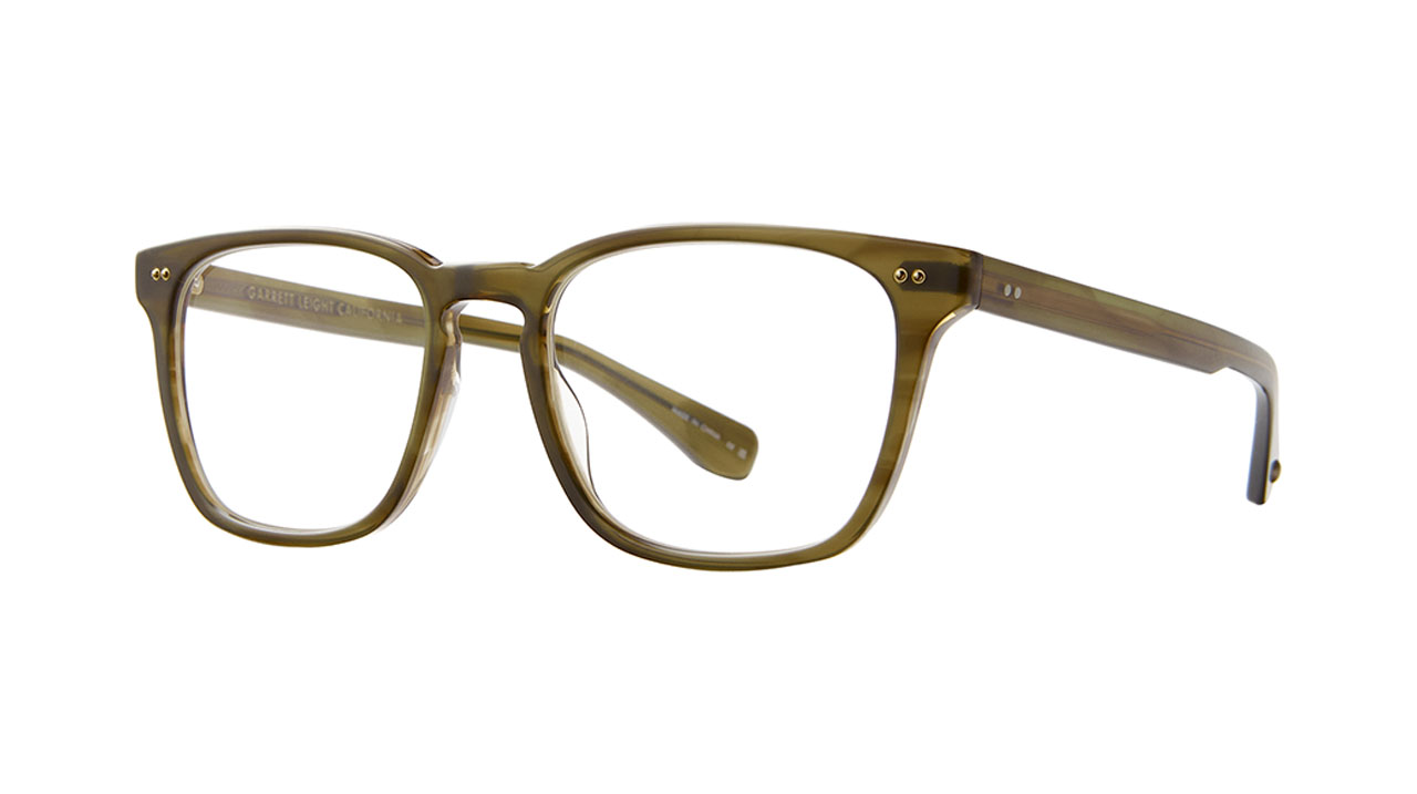 Paire de lunettes de vue Garrett-leight Earvin couleur vert - Côté à angle - Doyle