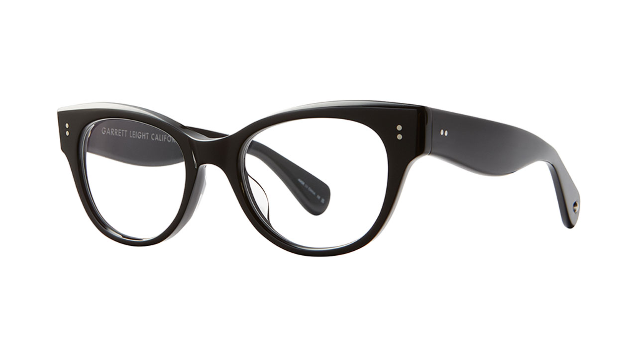 Paire de lunettes de vue Garrett-leight Octavia couleur noir - Côté à angle - Doyle