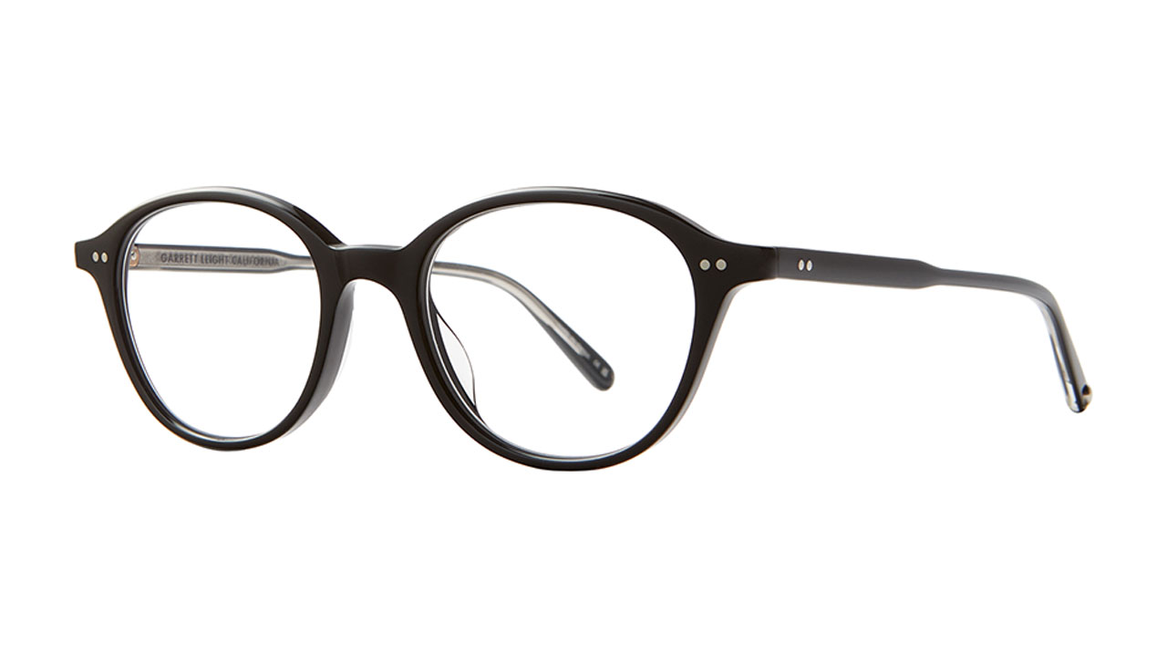 Paire de lunettes de vue Garrett-leight Franklin couleur noir - Côté à angle - Doyle