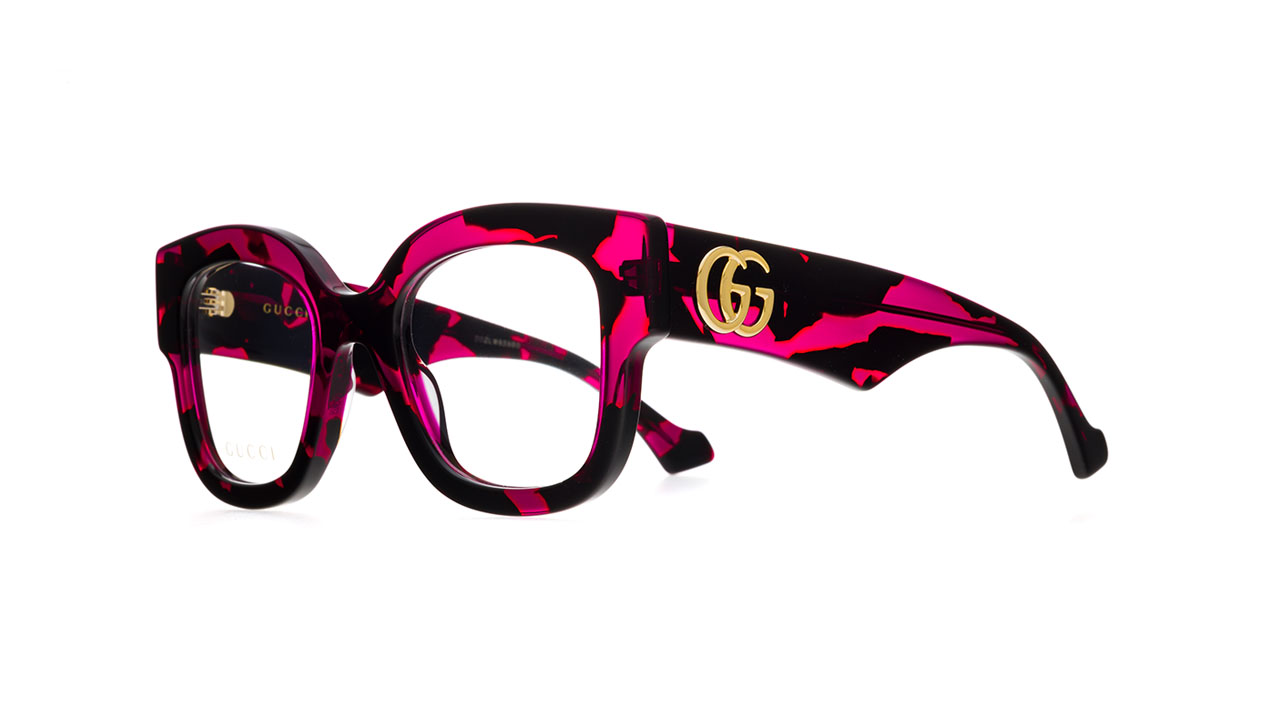 Paire de lunettes de vue Gucci Gg1423o couleur rose - Côté à angle - Doyle