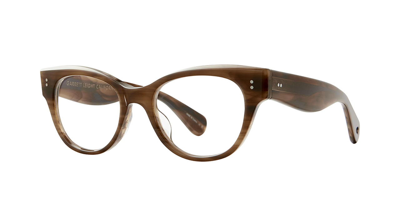 Paire de lunettes de vue Garrett-leight Octavia couleur brun - Côté à angle - Doyle