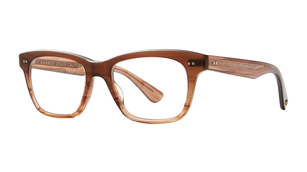 Paire de lunettes de vue Garrett-leight Buchanan couleur brun - Côté à angle - Doyle