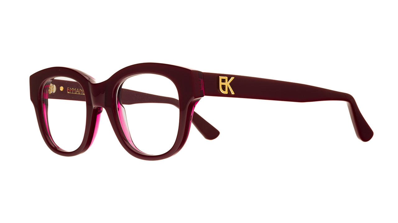 Paire de lunettes de vue Emmanuelle-khanh Amore couleur rouge - Côté à angle - Doyle