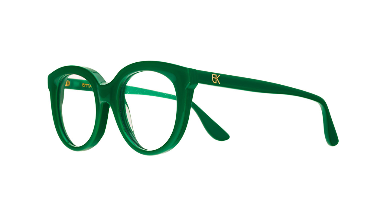 Paire de lunettes de vue Emmanuelle-khanh Crystal couleur vert - Côté à angle - Doyle