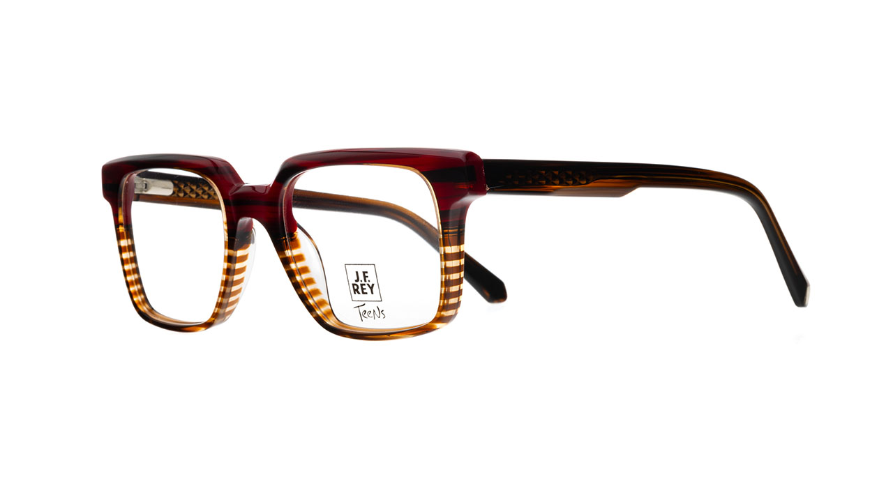 Paire de lunettes de vue Jf-rey Louis couleur rouge - Côté à angle - Doyle