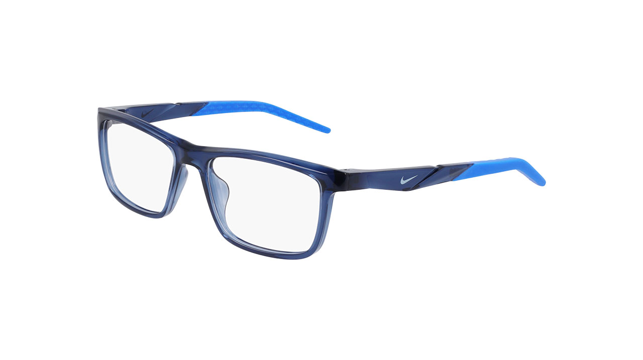 Paire de lunettes de vue Nike 7057 couleur bleu - Côté à angle - Doyle