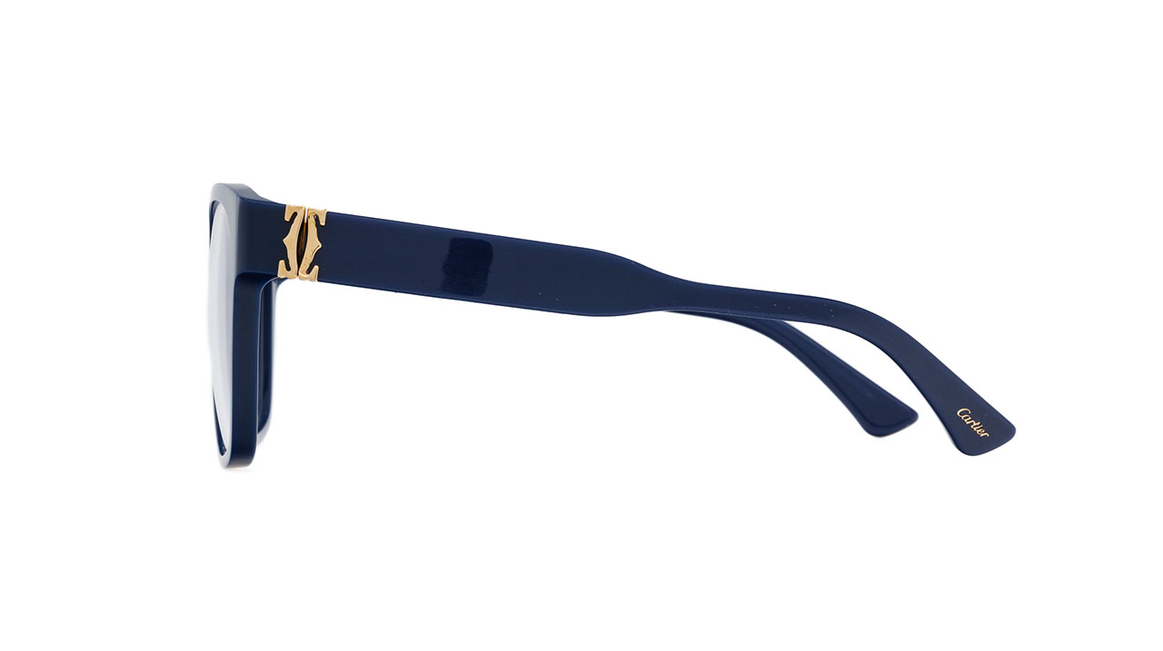Paire de lunettes de vue Cartier Ct0451o couleur bleu - Côté droit - Doyle