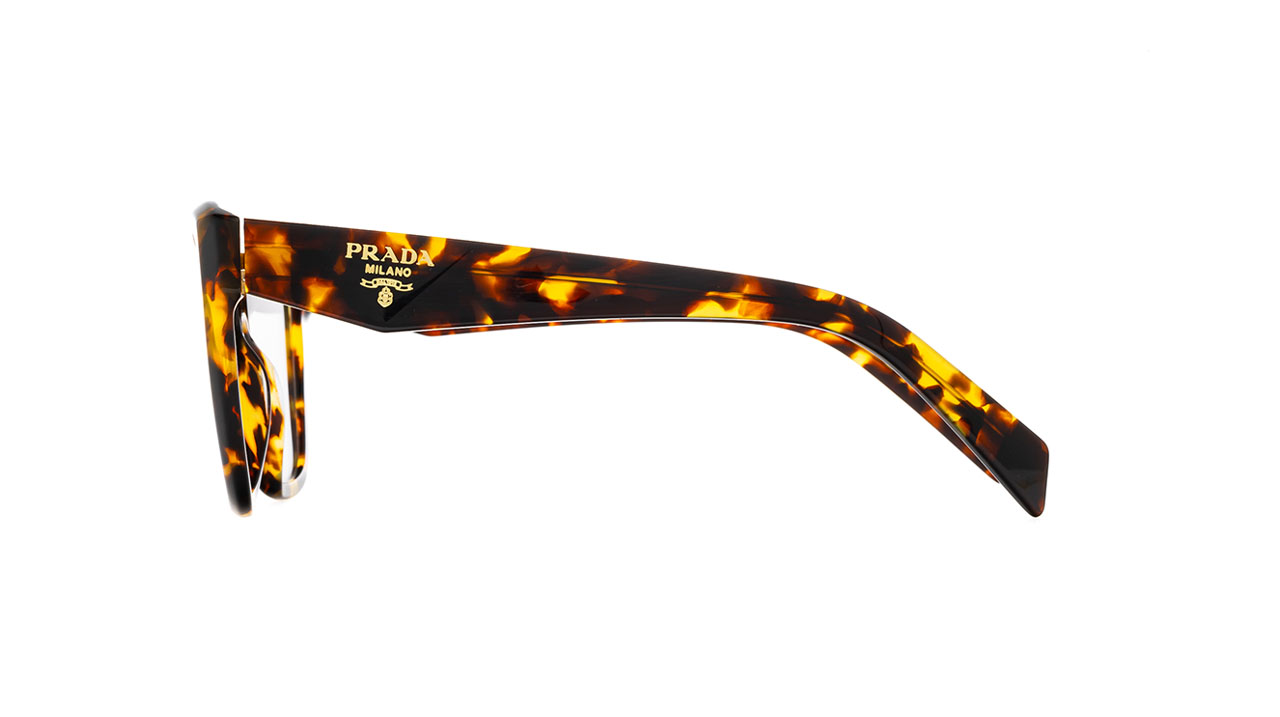 Paire de lunettes de vue Prada Pr20z couleur havane - Côté droit - Doyle