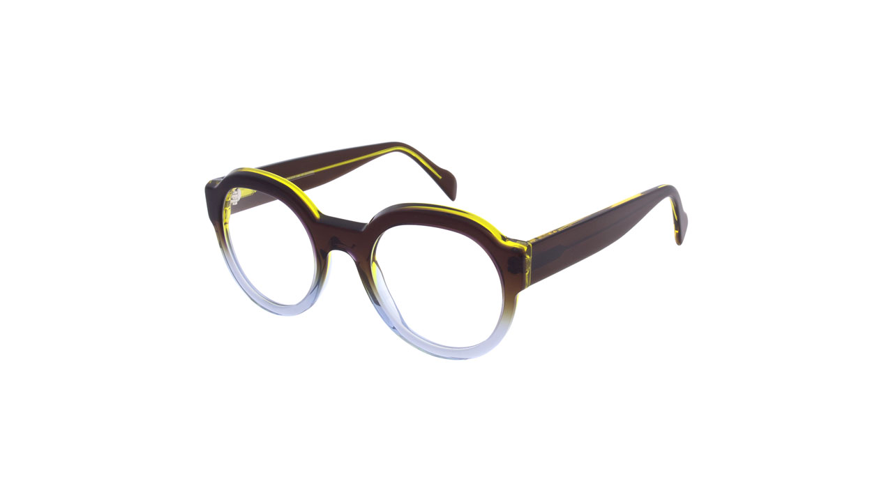 Paire de lunettes de vue Andy-wolf 4596 couleur jaune - Côté à angle - Doyle