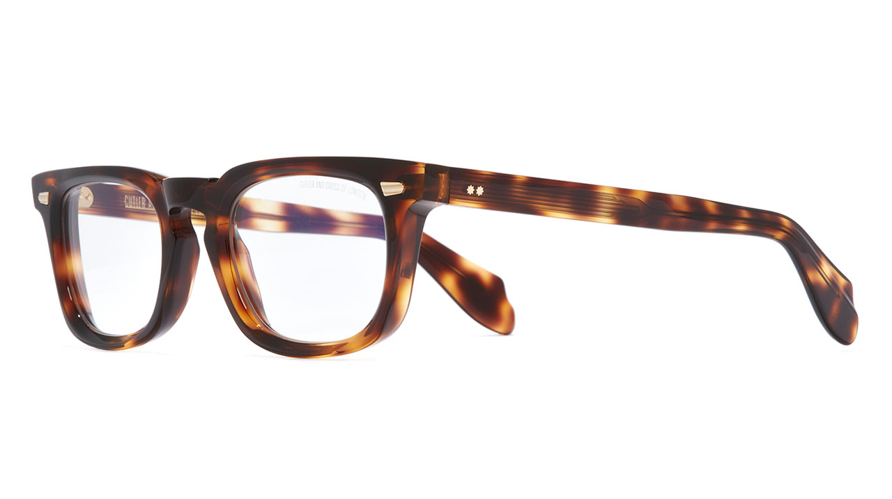 Paire de lunettes de vue Cutler-and-gross 1406 couleur brun - Côté à angle - Doyle