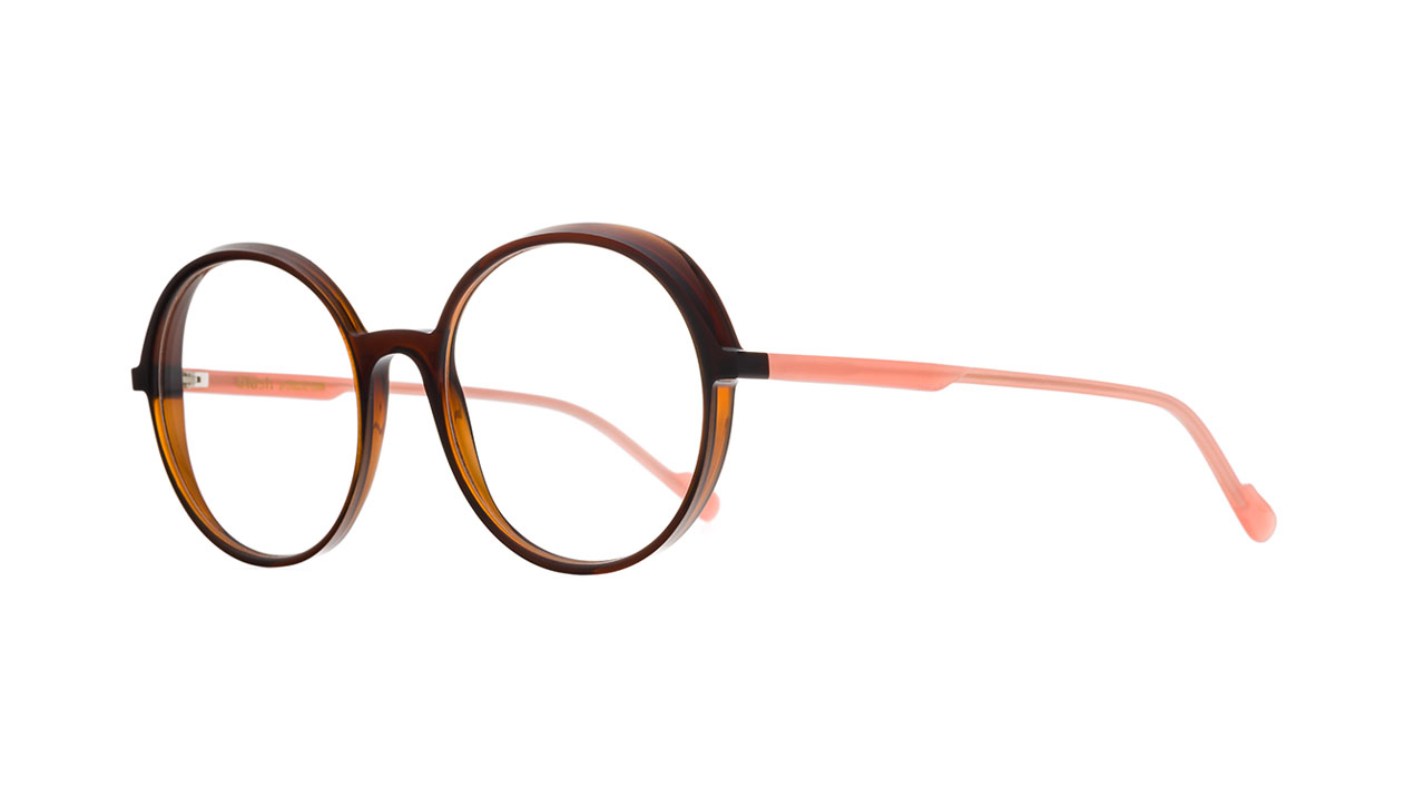Paire de lunettes de vue Blush Candy couleur brun - Côté à angle - Doyle