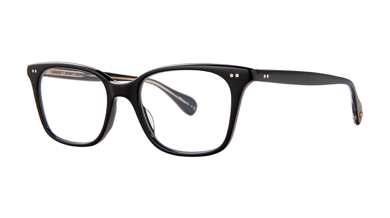 Paire de lunettes de vue Garrett-leight Monarch couleur noir - Côté à angle - Doyle