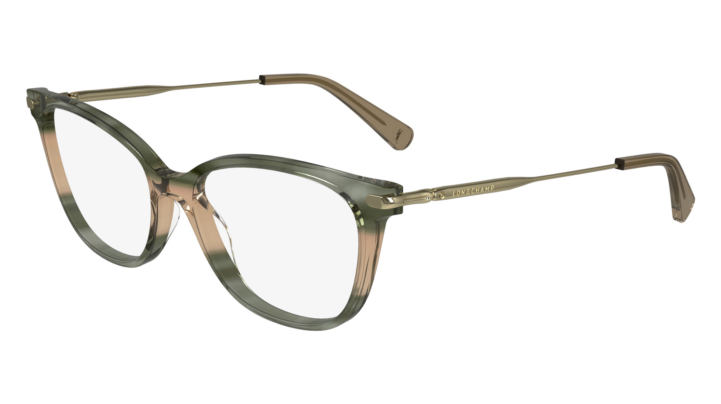 Paire de lunettes de vue Longchamp Lo2735 couleur vert - Côté à angle - Doyle