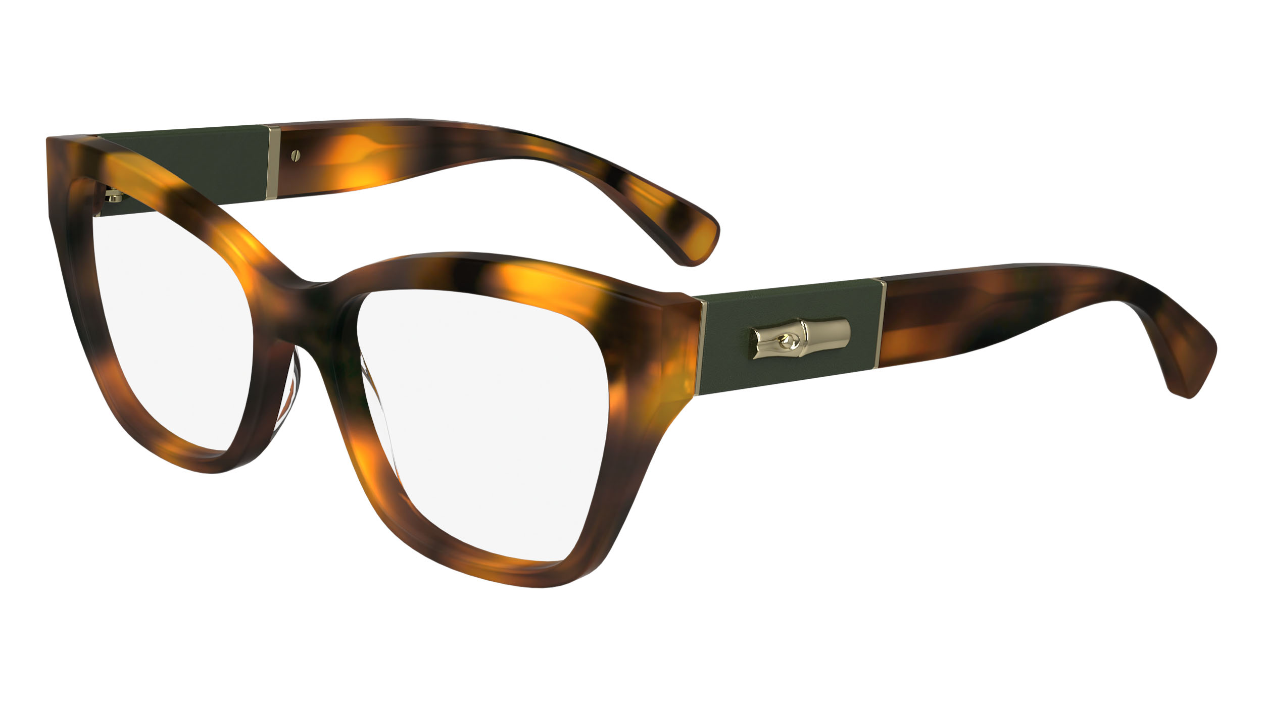 Paire de lunettes de vue Longchamp Lo2742l couleur havane - Côté à angle - Doyle