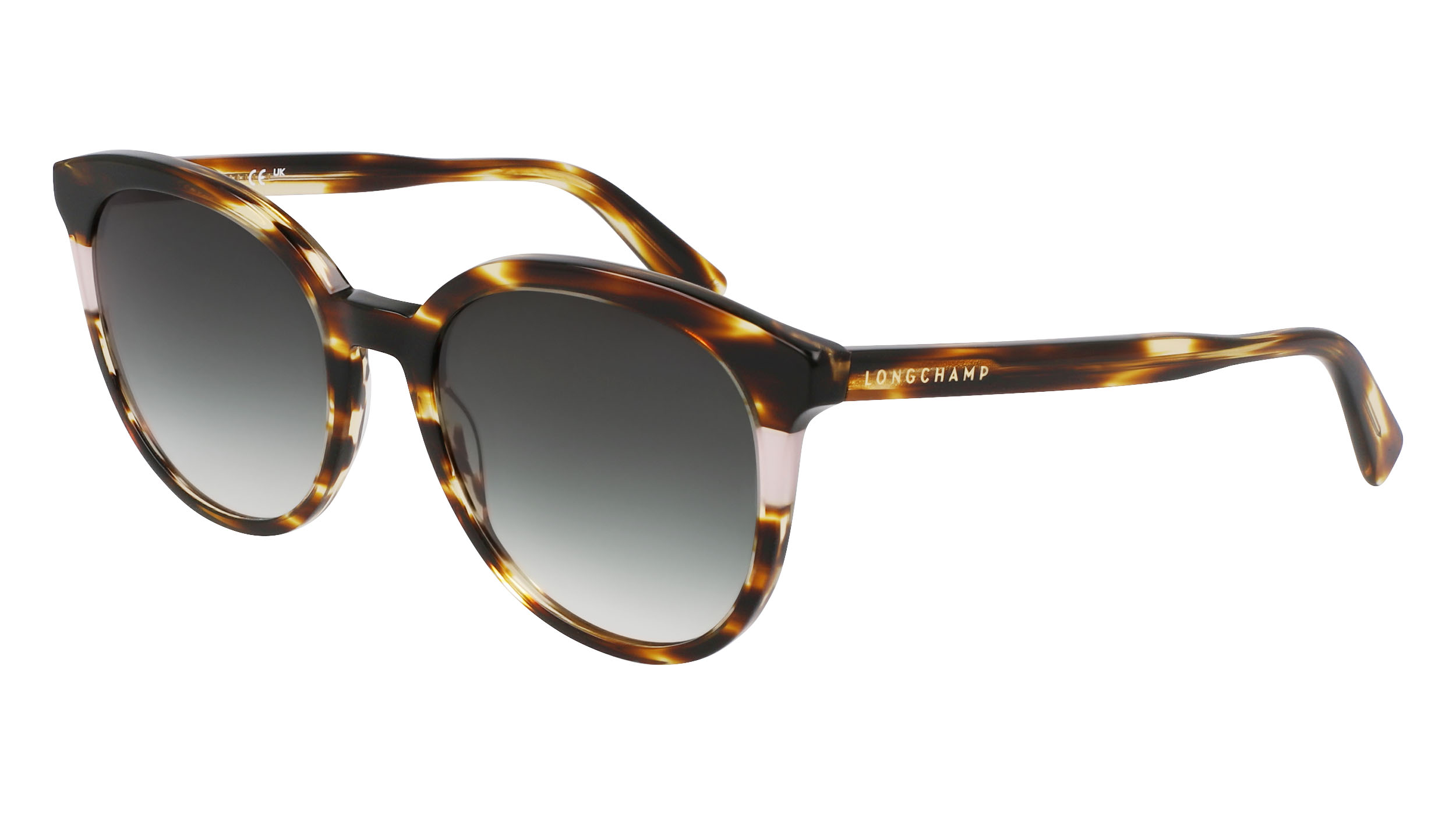Paire de lunettes de soleil Longchamp Lo752s couleur brun - Côté à angle - Doyle