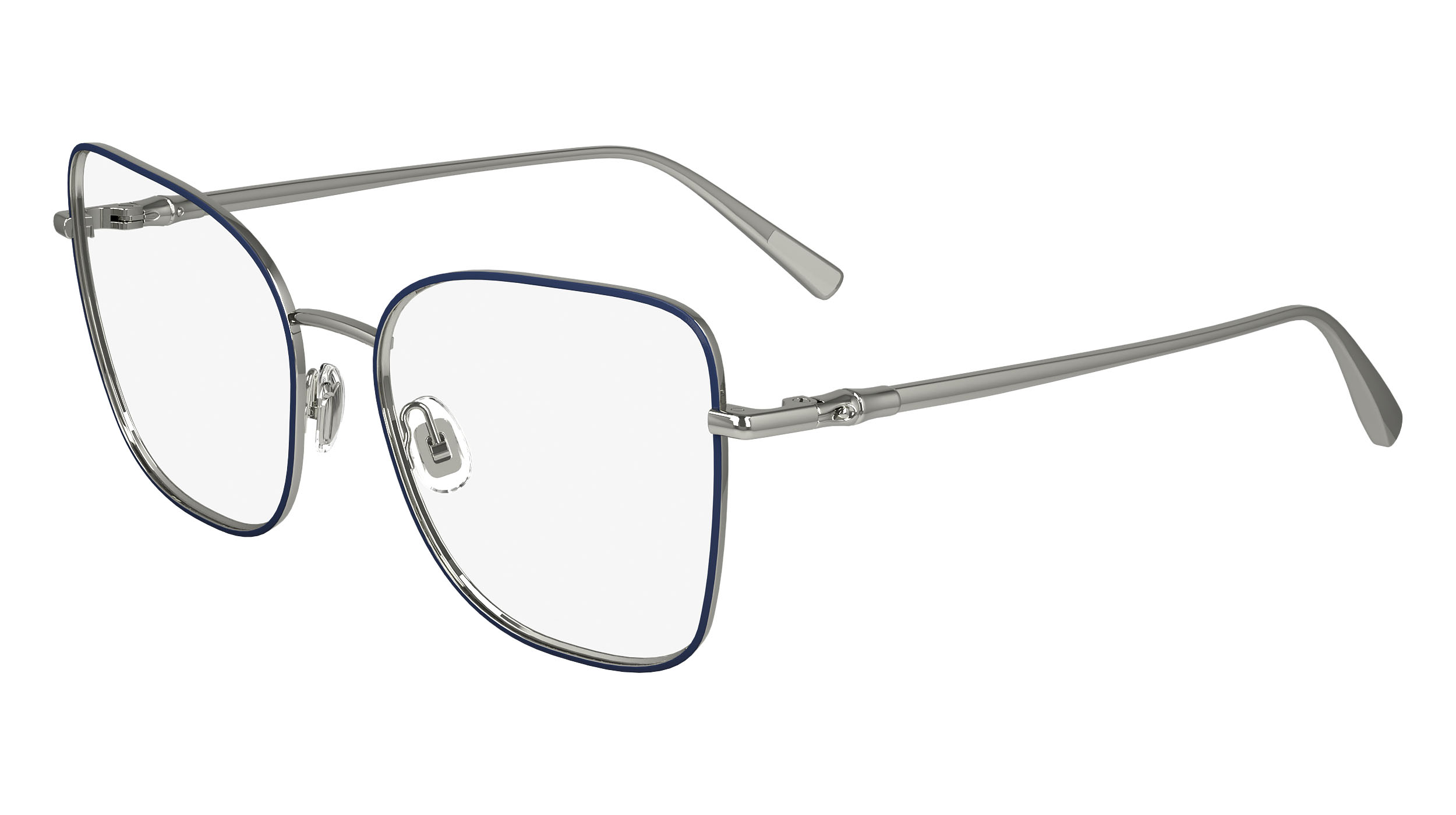 Paire de lunettes de vue Longchamp Lo2159 couleur gris - Côté à angle - Doyle