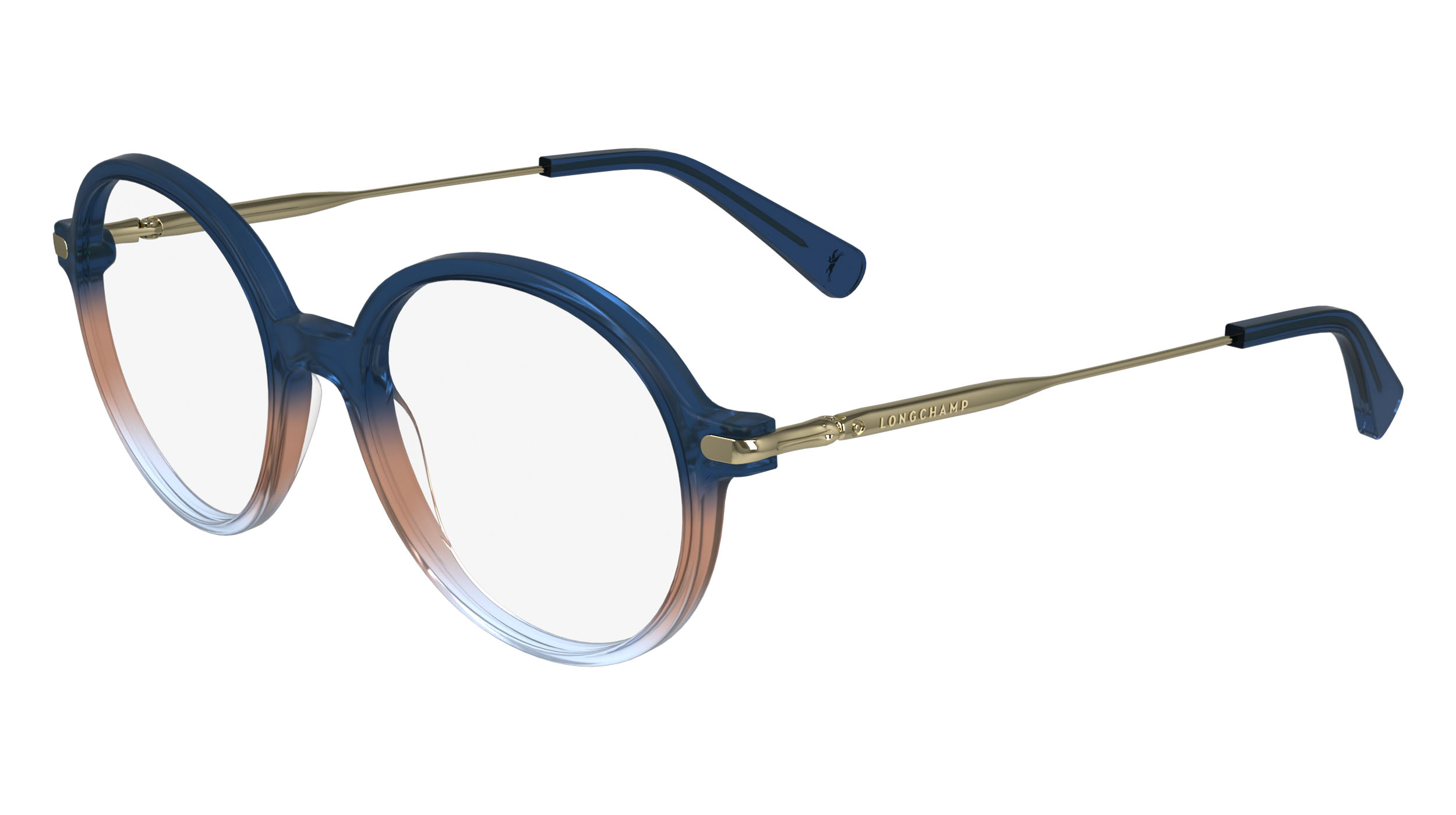 Paire de lunettes de vue Longchamp Lo2736 couleur bleu - Côté à angle - Doyle