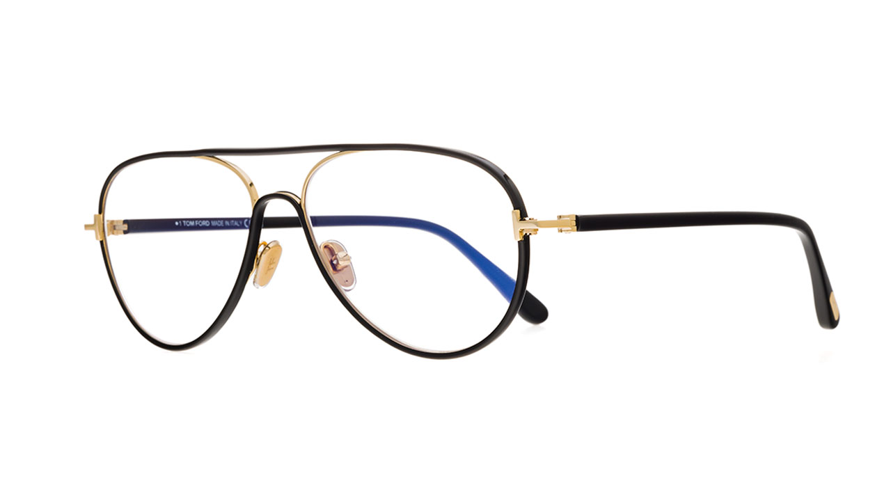 Paire de lunettes de vue Tom-ford Tf5897-b couleur noir - Côté à angle - Doyle