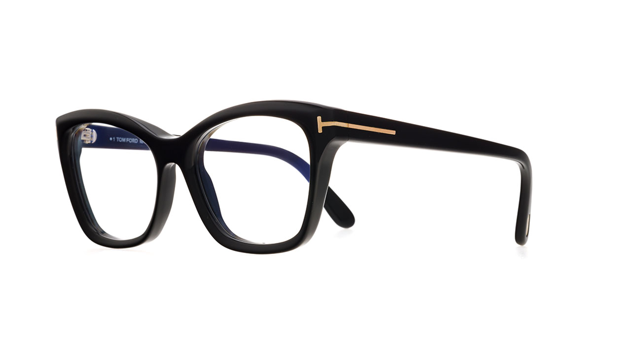 Paire de lunettes de vue Tom-ford Tf5909-b couleur noir - Côté à angle - Doyle
