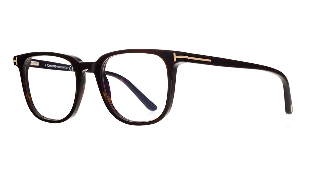 Paire de lunettes de vue Tom-ford Tf5916-b + clip couleur brun - Côté à angle - Doyle