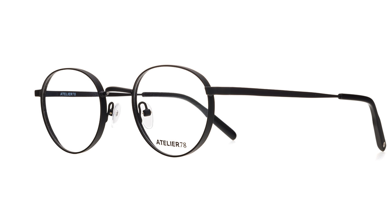 Paire de lunettes de vue Atelier-78 Luc couleur noir - Côté à angle - Doyle