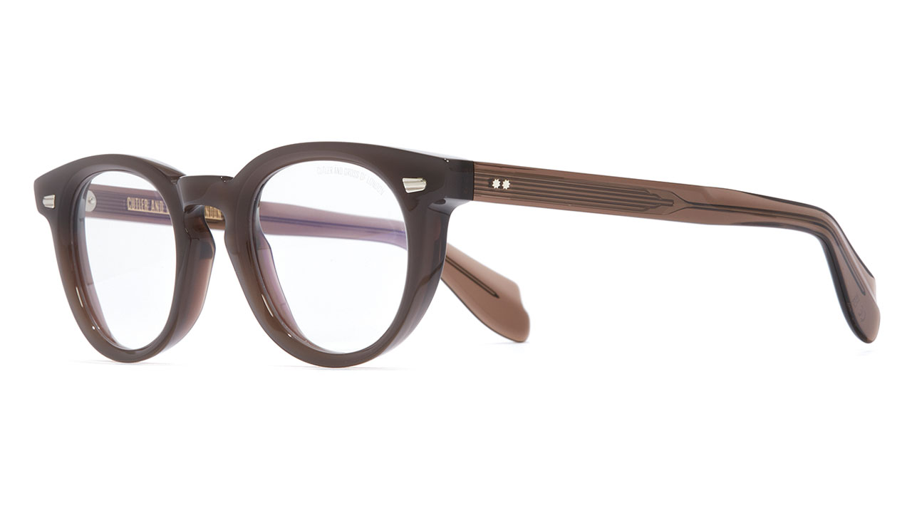 Paire de lunettes de vue Cutler-and-gross 1405 couleur brun - Côté à angle - Doyle