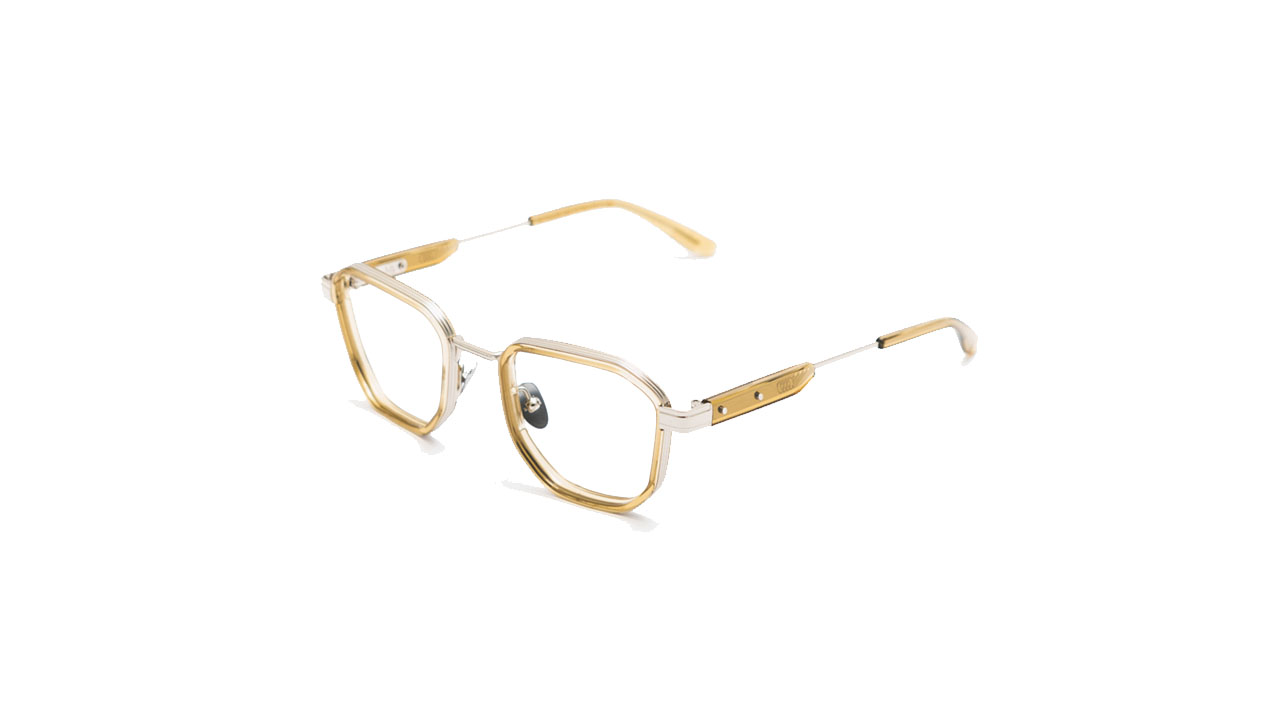 Paire de lunettes de vue Uniquedesignmilano Ny-lights couleur sable - Côté à angle - Doyle
