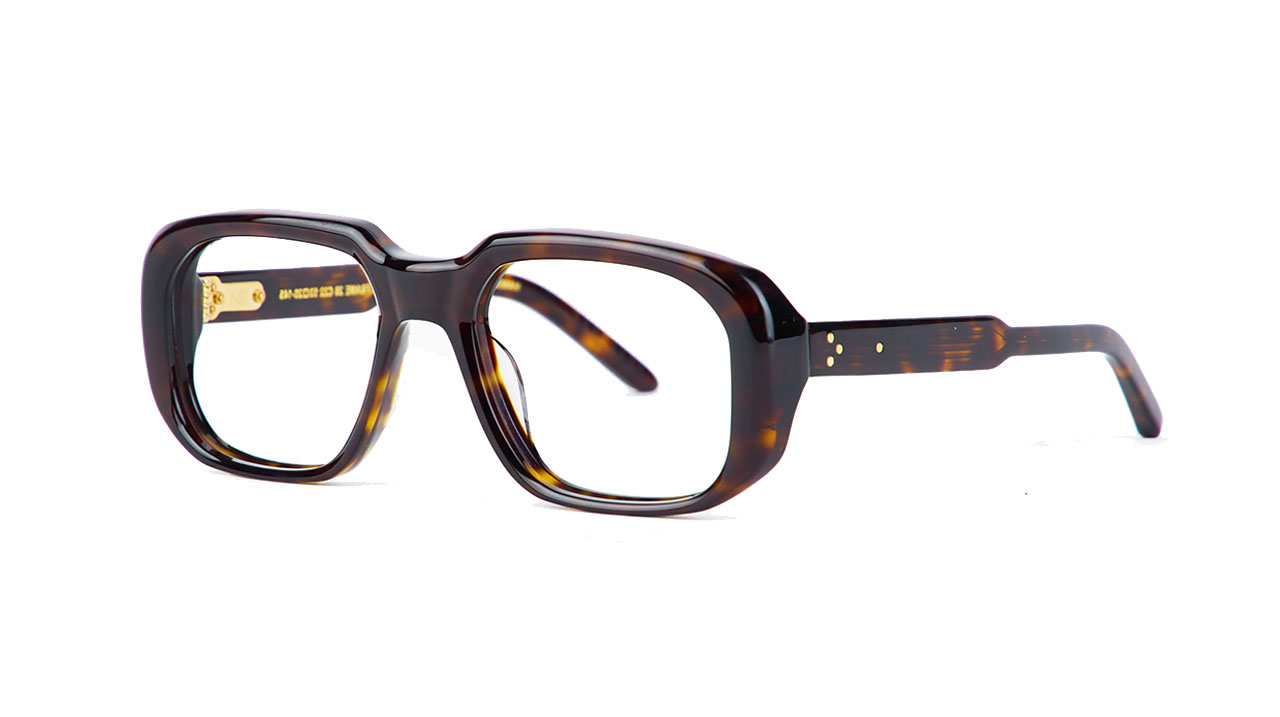 Paire de lunettes de vue Uniquedesignmilano Frame 28 couleur havane - Côté à angle - Doyle