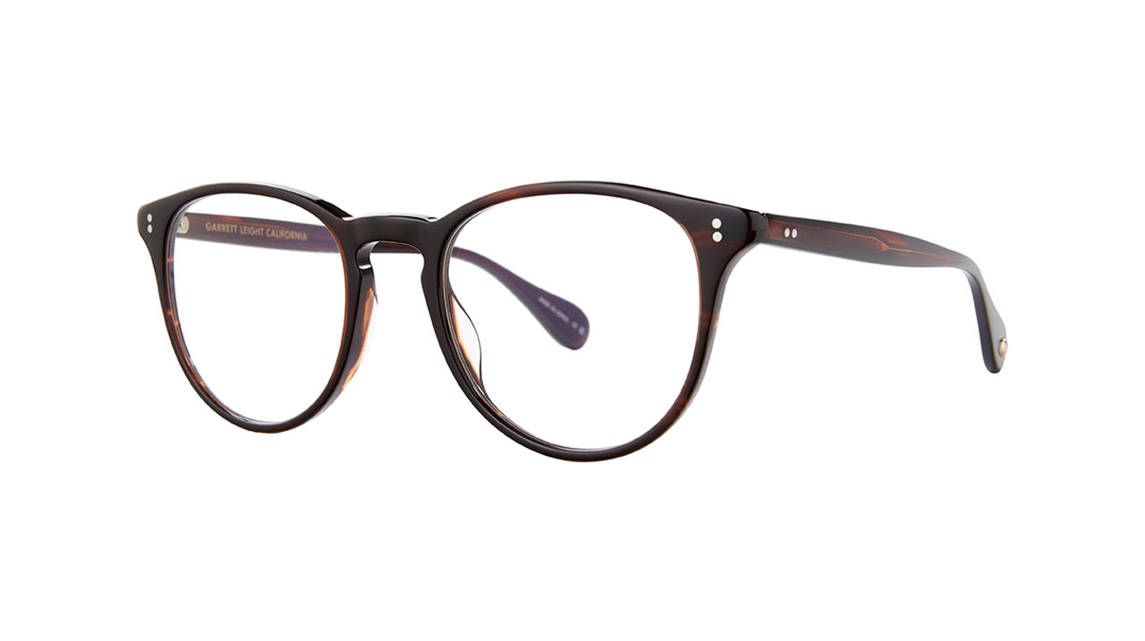 Paire de lunettes de vue Garrett-leight Manzanita couleur brun - Côté à angle - Doyle