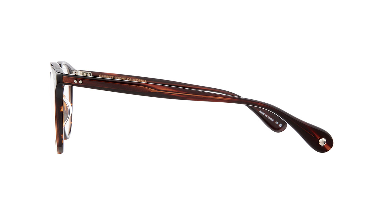 Paire de lunettes de vue Garrett-leight Manzanita couleur brun - Côté droit - Doyle