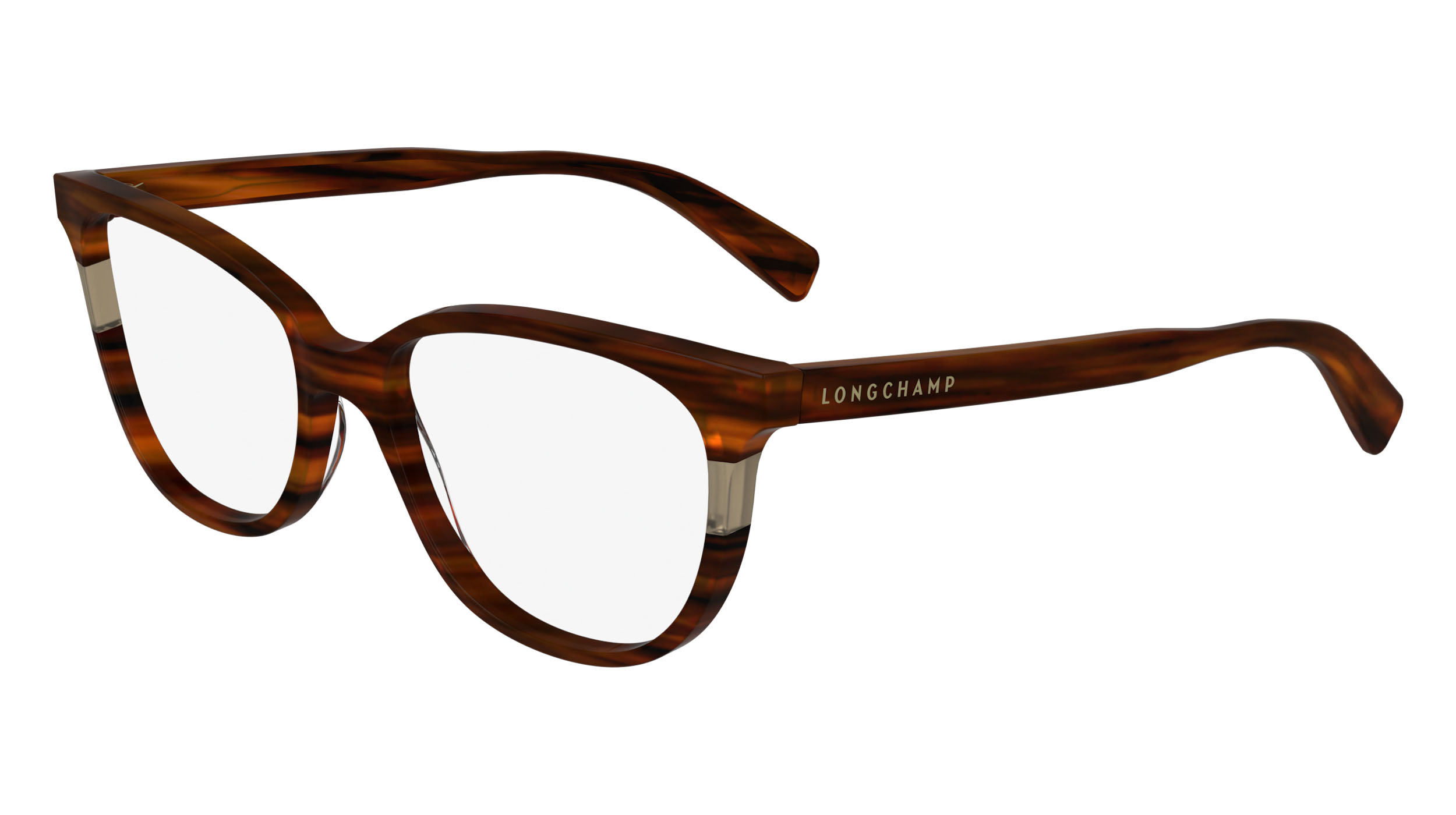 Paire de lunettes de vue Longchamp Lo2739 couleur brun - Côté à angle - Doyle