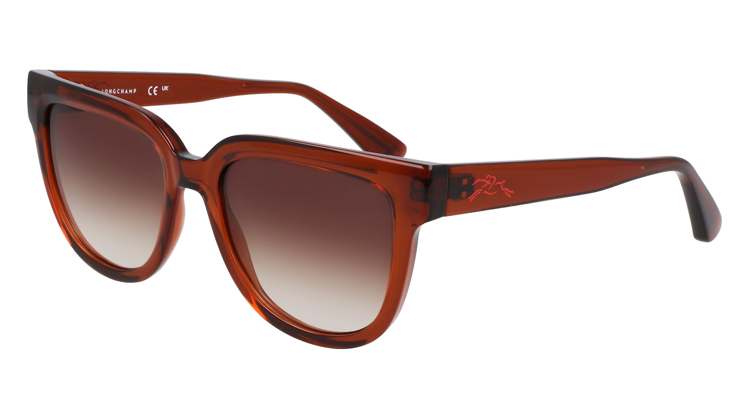 Paire de lunettes de soleil Longchamp Lo755s couleur bronze - Côté à angle - Doyle