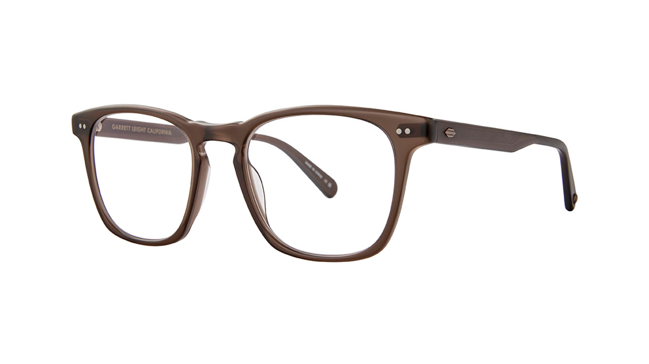 Paire de lunettes de vue Garrett-leight Alder couleur brun - Côté à angle - Doyle