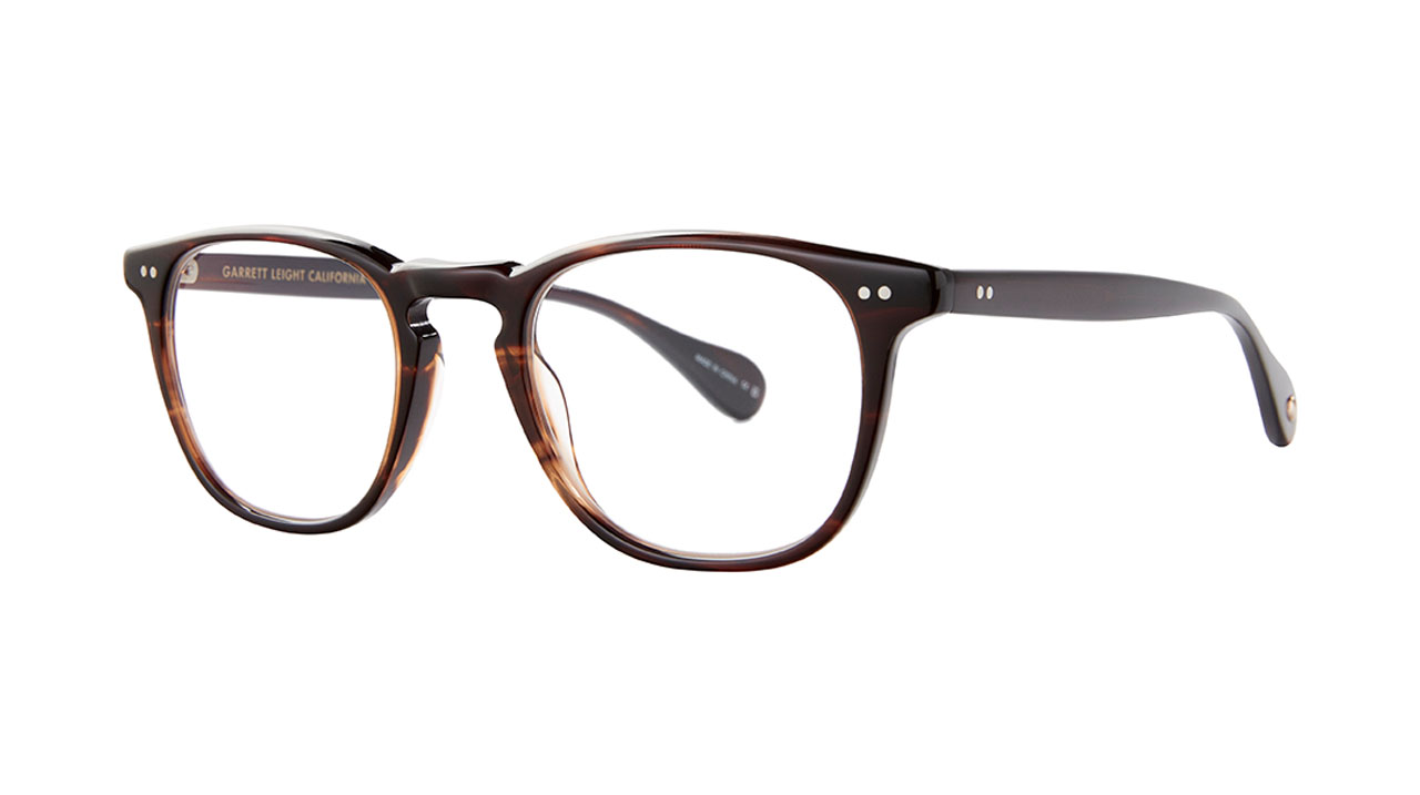 Paire de lunettes de vue Garrett-leight Wilshire couleur brun - Côté à angle - Doyle