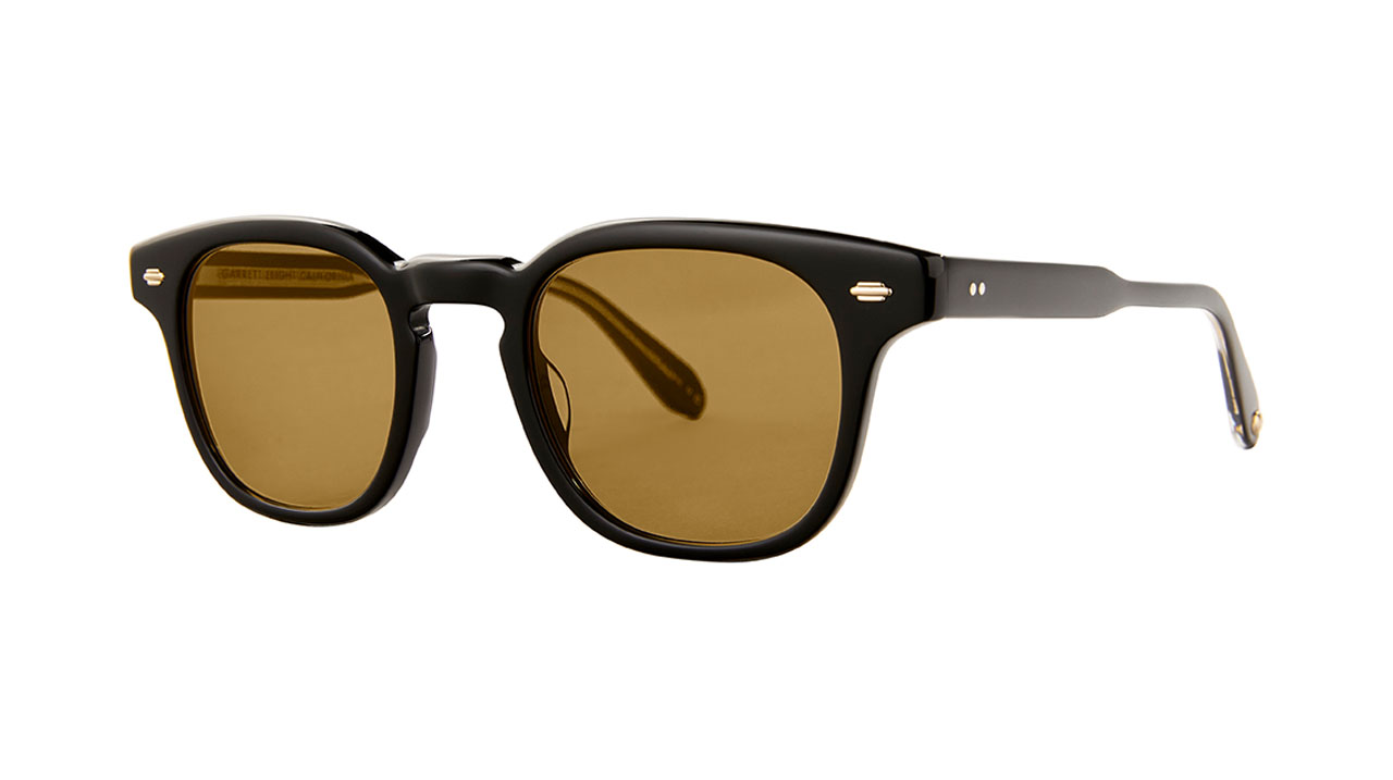 Paire de lunettes de soleil Garrett-leight Sherwood /s couleur noir - Côté à angle - Doyle