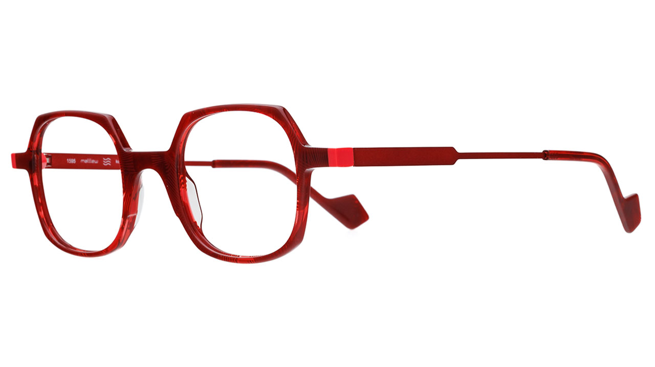 Paire de lunettes de vue Matttew Koura couleur rouge - Côté à angle - Doyle