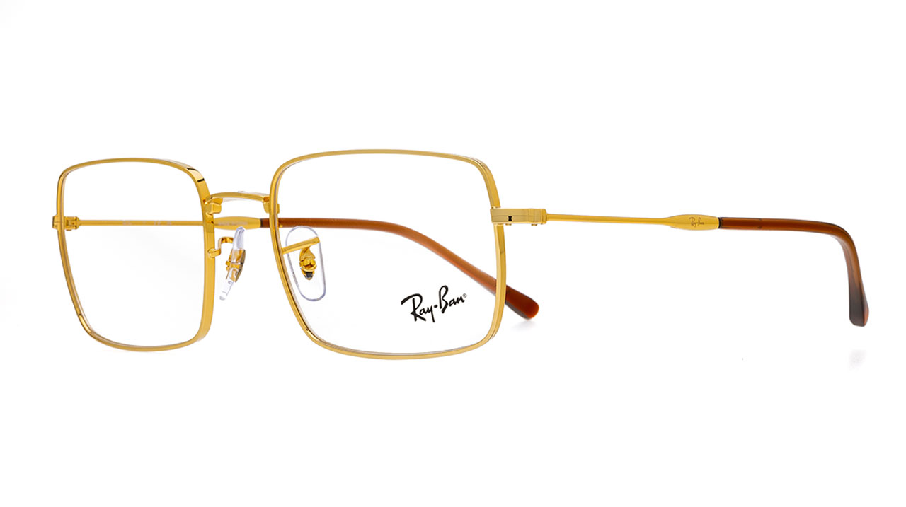 Paire de lunettes de vue Ray-ban Rx6520 couleur or - Côté à angle - Doyle