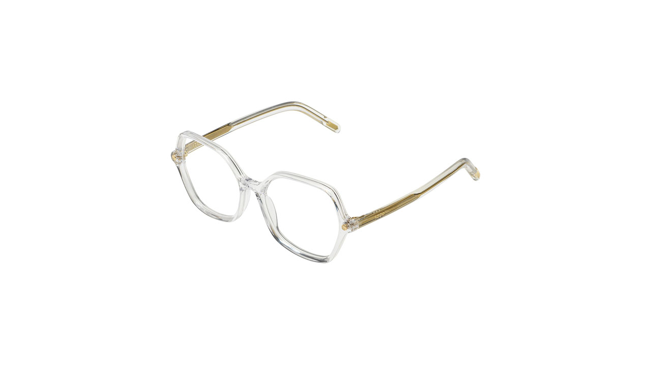 Paire de lunettes de vue Komono The tanya couleur cristal - Côté à angle - Doyle