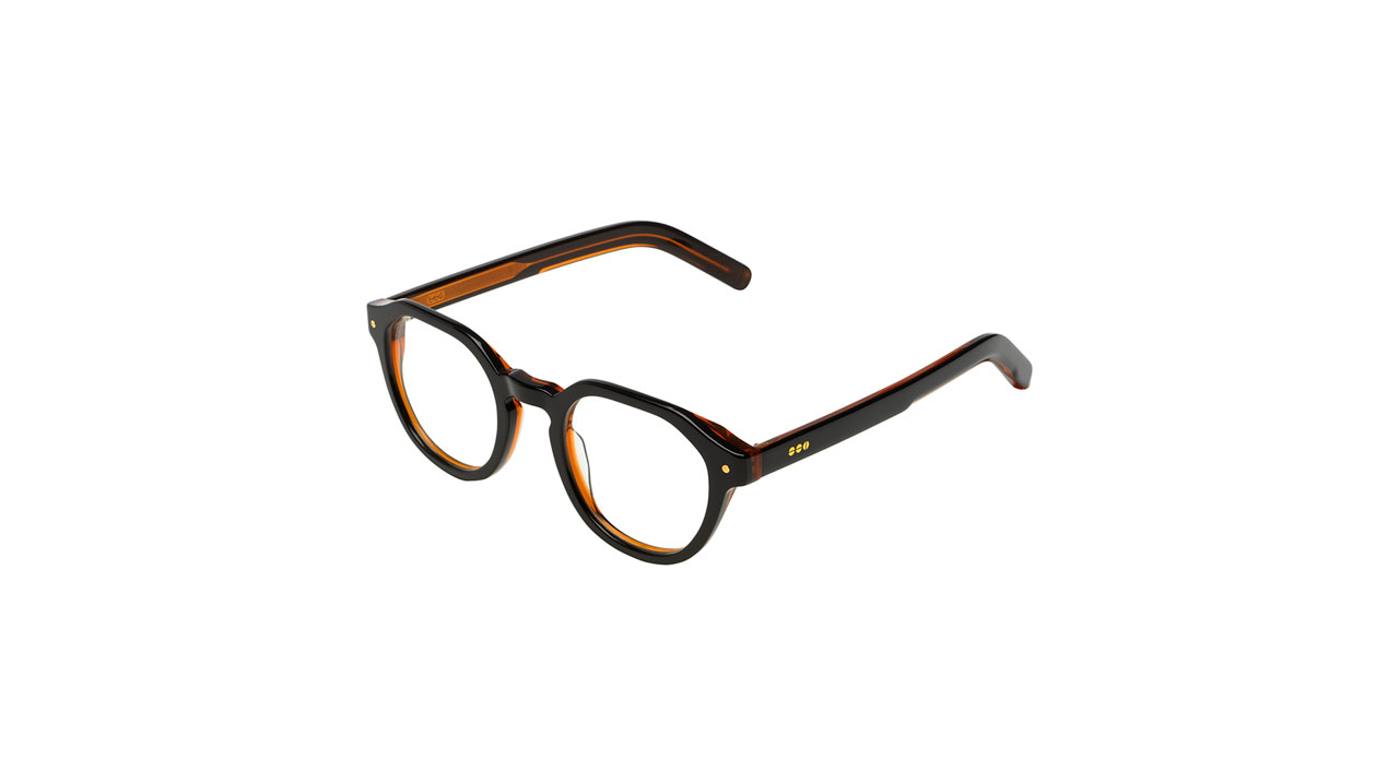 Paire de lunettes de vue Komono The sloan couleur noir - Côté à angle - Doyle