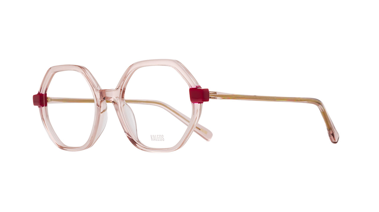 Paire de lunettes de vue Kaleos Vaughan couleur rose - Côté à angle - Doyle
