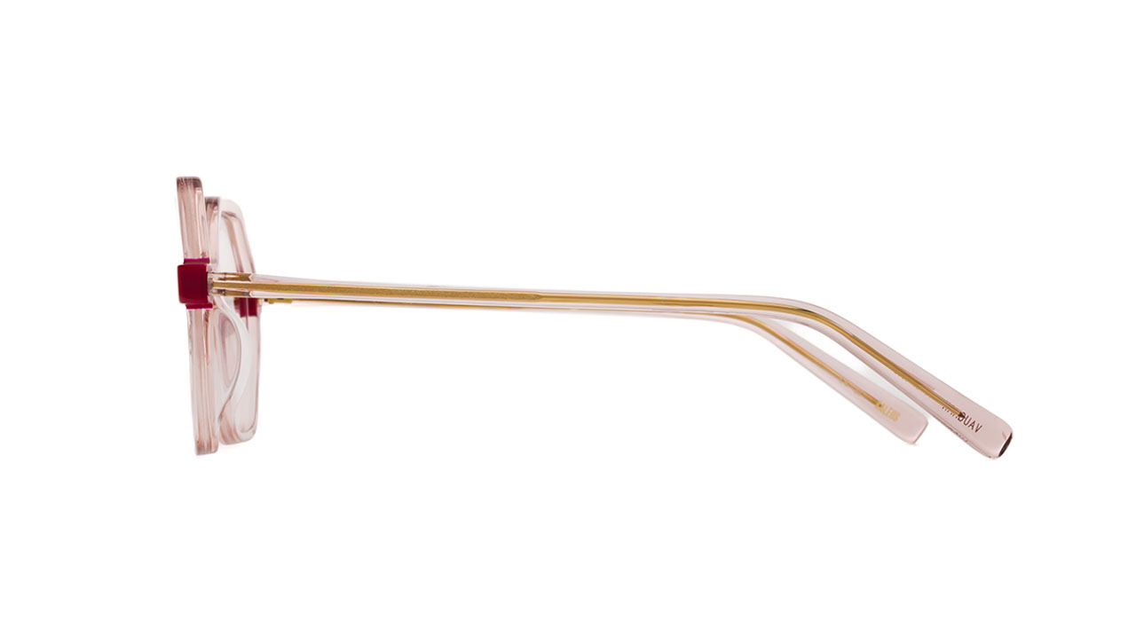 Paire de lunettes de vue Kaleos Vaughan couleur rose - Côté droit - Doyle
