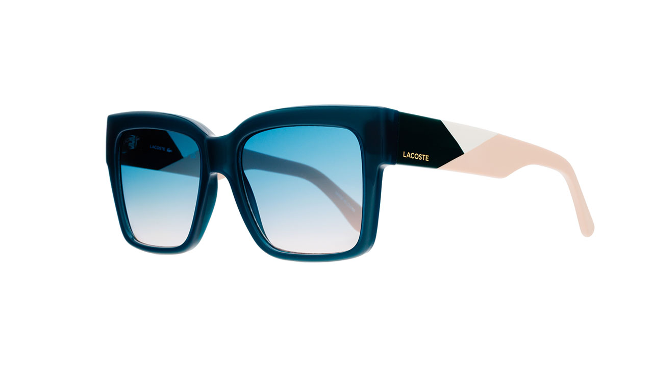 Paire de lunettes de soleil Lacoste L6033s couleur rose - Côté à angle - Doyle