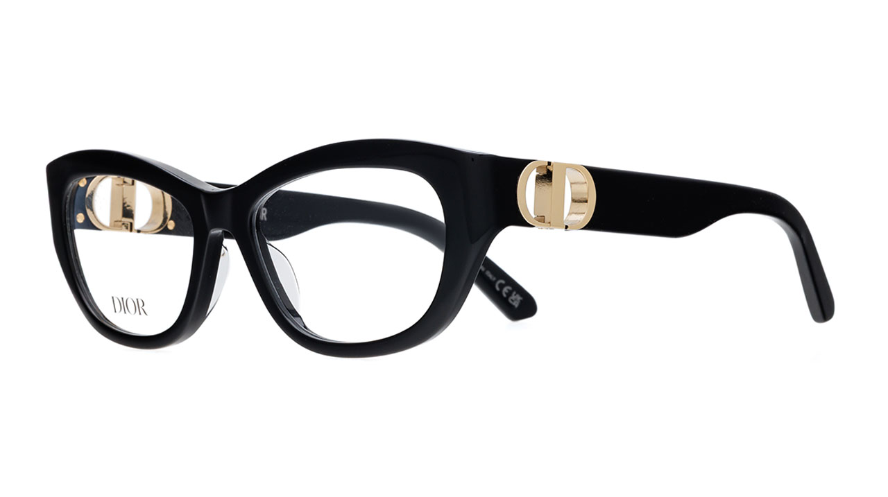 Paire de lunettes de vue Christian-dior 30montaigneo b1i couleur noir or - Côté à angle - Doyle