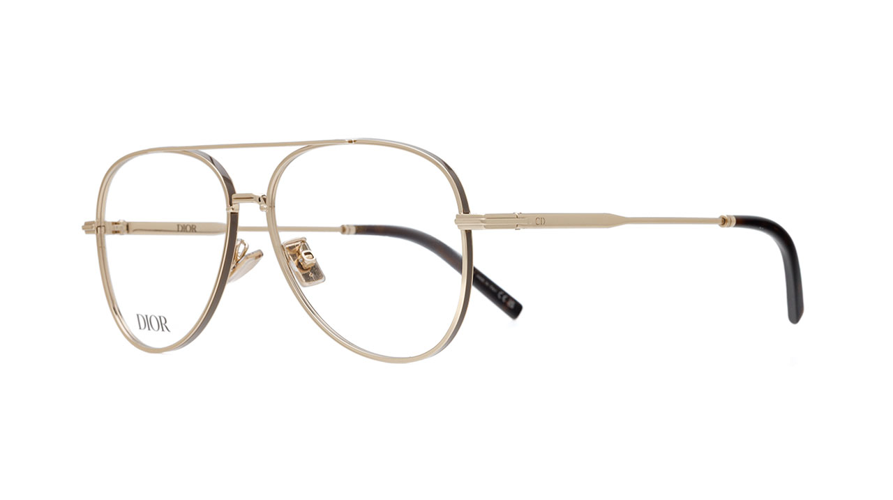 Paire de lunettes de vue Christian-dior Diorblacksuito a2u couleur or - Côté à angle - Doyle