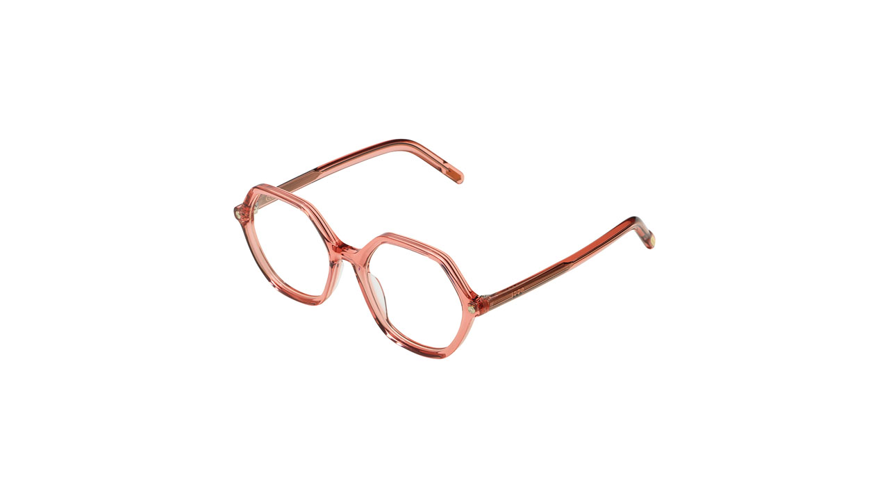 Paire de lunettes de vue Komono The lara couleur rose - Côté à angle - Doyle