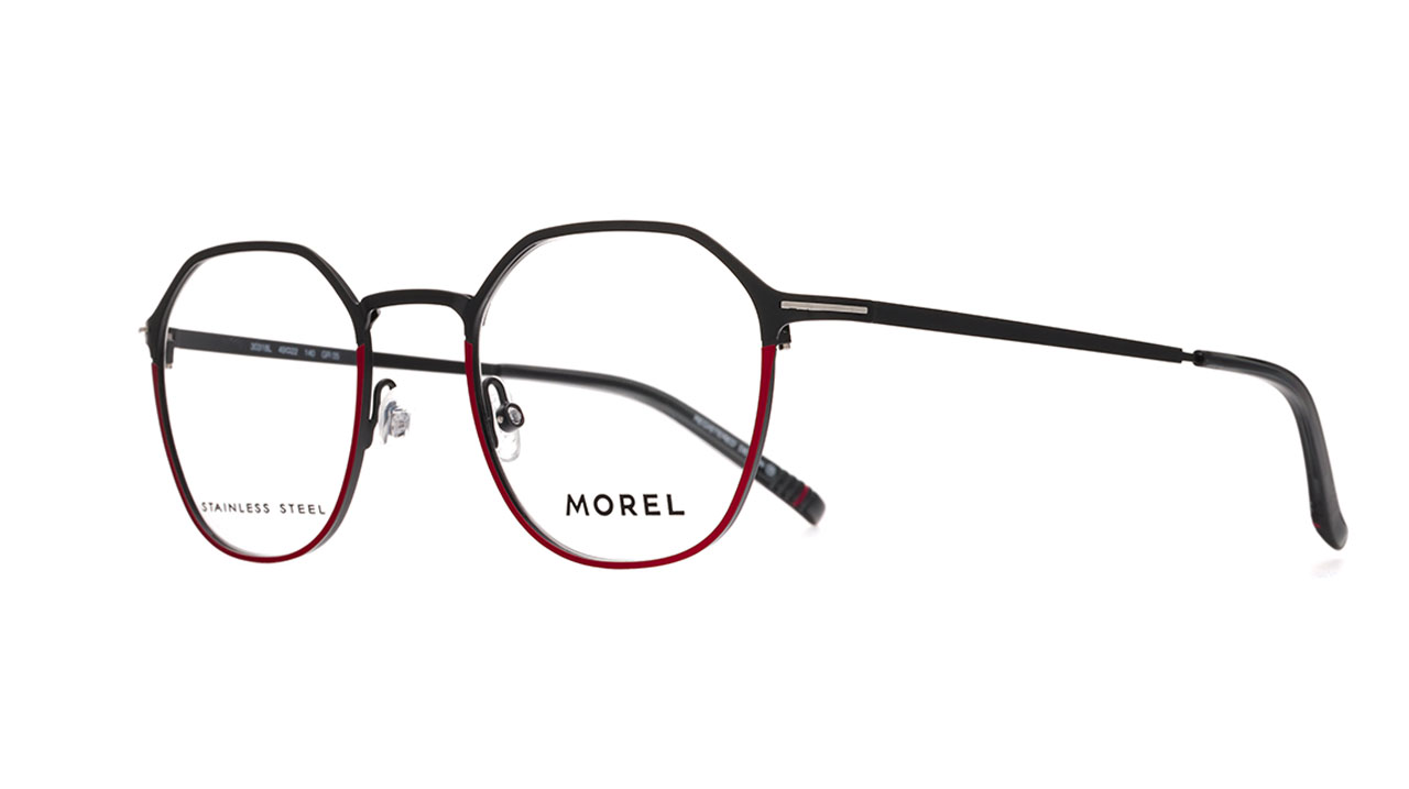Paire de lunettes de vue Lightec 30318l couleur rouge - Côté à angle - Doyle